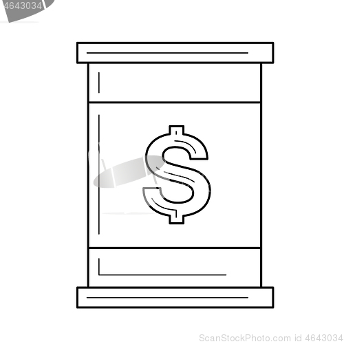 Image of Petroleum barrel vector line icon.