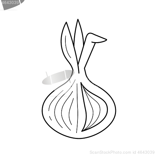 Image of Onion bulb vector line icon.