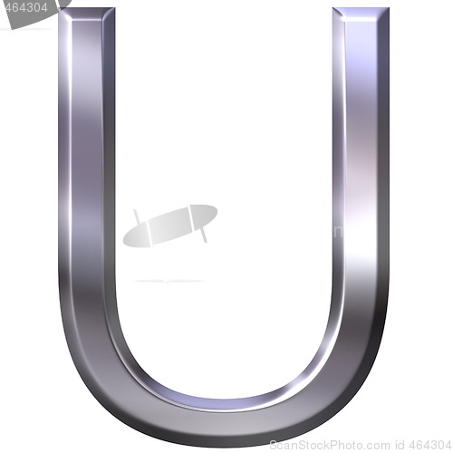 Image of 3D Silver Letter U