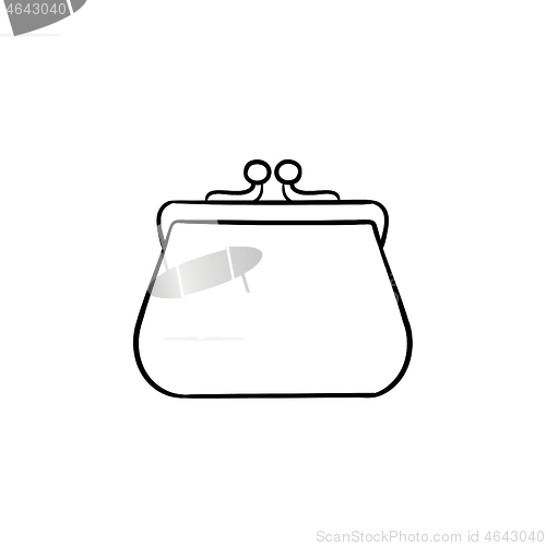 Image of Purse hand drawn sketch icon.