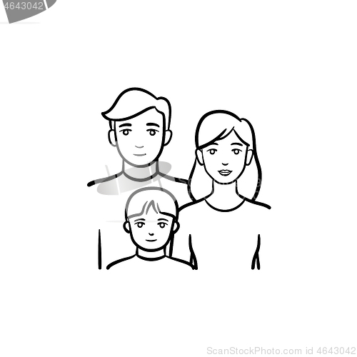 Image of Family members hand drawn sketch icon.