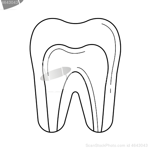 Image of Dental pulp line icon.