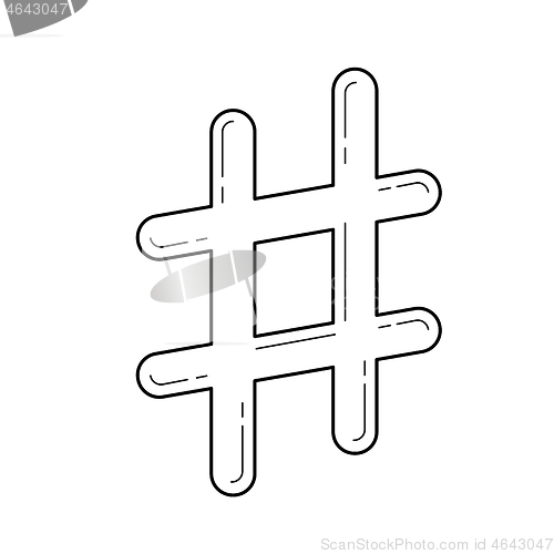 Image of Hashtag line icon.