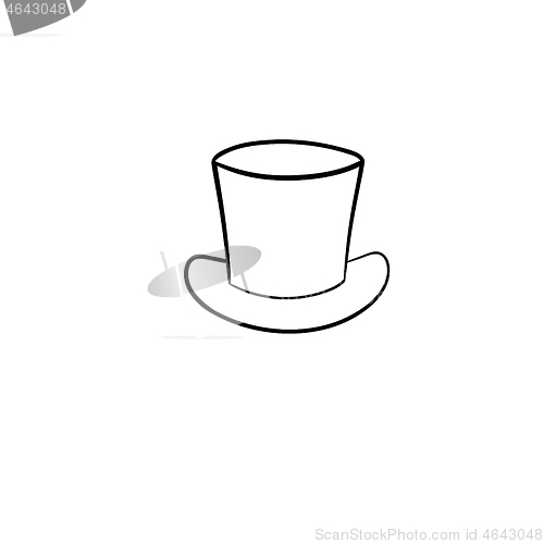 Image of Top hat hand drawn sketch icon.