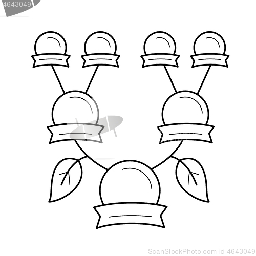 Image of Family genealogical tree vector line icon.