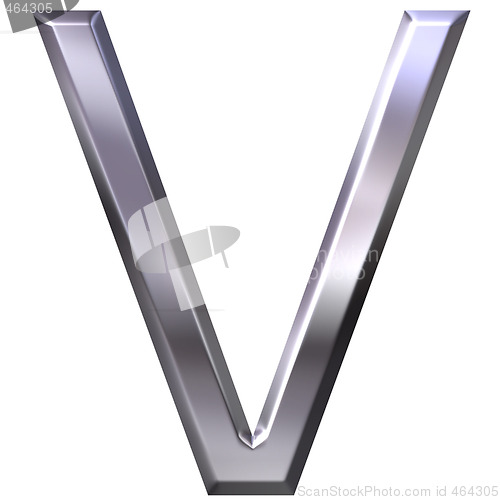 Image of 3D Silver Letter V