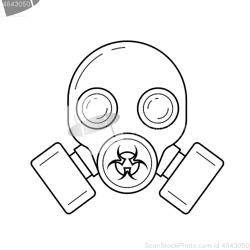 Image of Gas mask vector line icon.