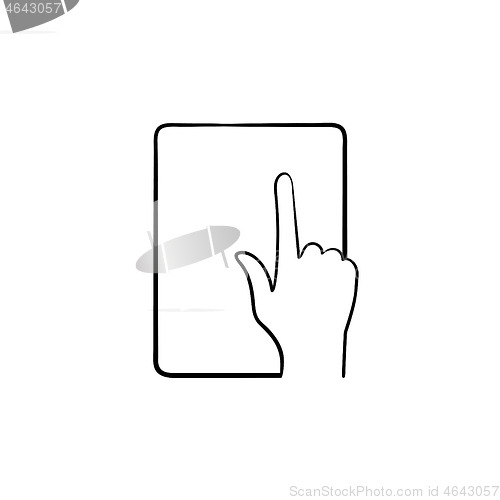 Image of Online education app hand drawn sketch icon.