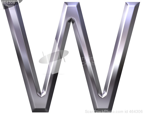 Image of 3D Silver Letter W