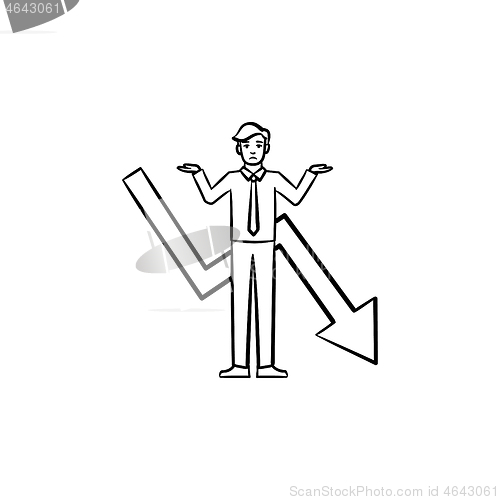 Image of Business problem hand drawn sketch icon.