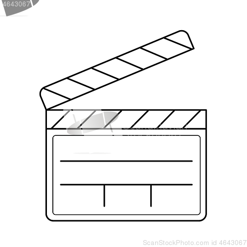 Image of Clapboard line icon.