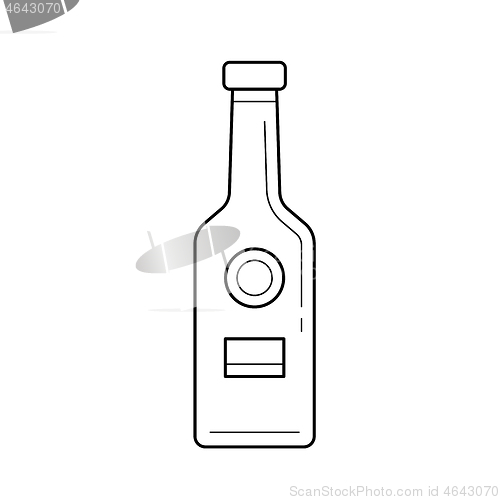 Image of Craft beer bottle vector line icon.