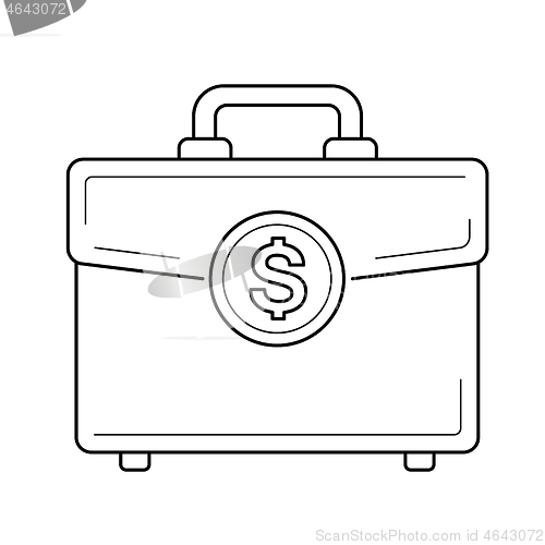 Image of Briefcase vector line icon.