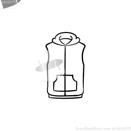 Image of Vest jacket hand drawn sketch icon.