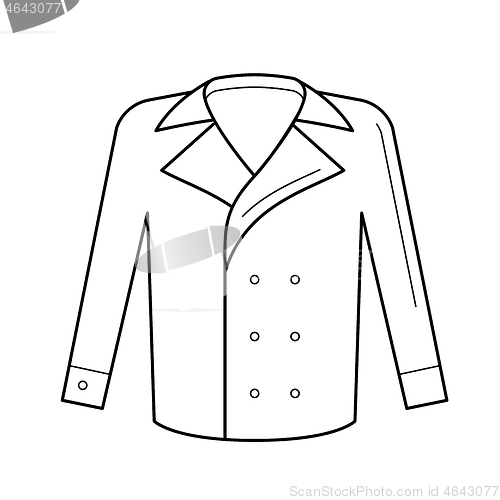 Image of Wool coat vector line icon.