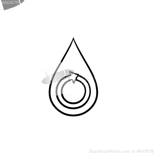 Image of Water drop hand drawn sketch icon.