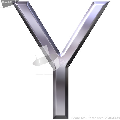 Image of 3D Silver Letter Y