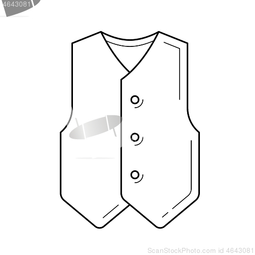 Image of Waistcoat vector line icon.