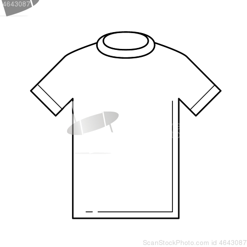 Image of T-shirt vector line icon.