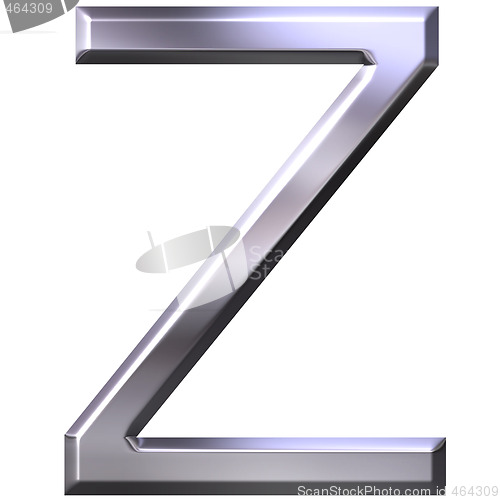 Image of 3D Silver Letter Z