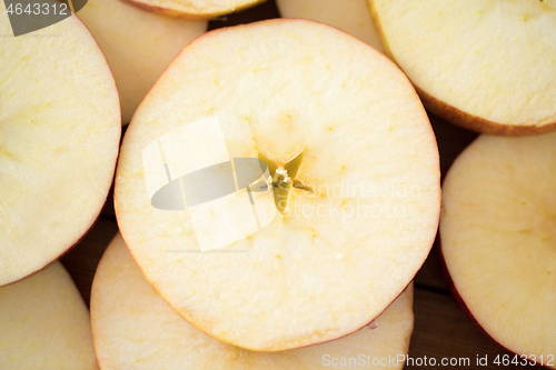 Image of close up of apple slices