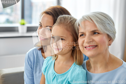 Image of portrait of mother, daughter and grandmother