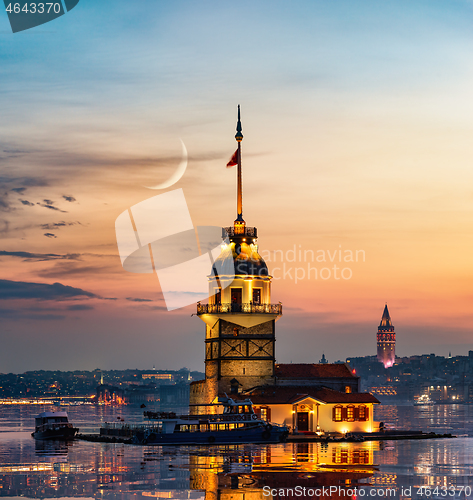 Image of Maiden Tower and moon