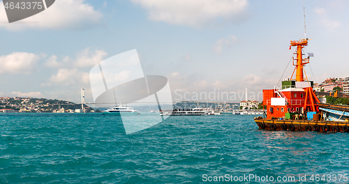 Image of Ship in Istanbul at sunset