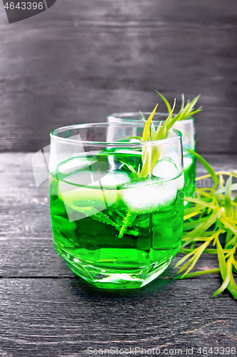 Image of Lemonade Tarragon in two glasses on dark wooden board