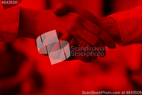 Image of business womans handshake