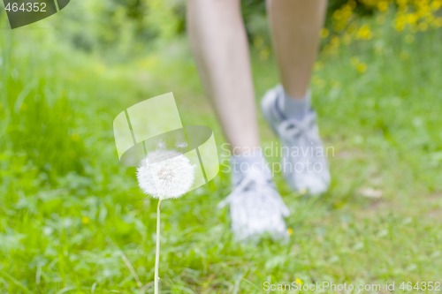 Image of Feet of a running woman