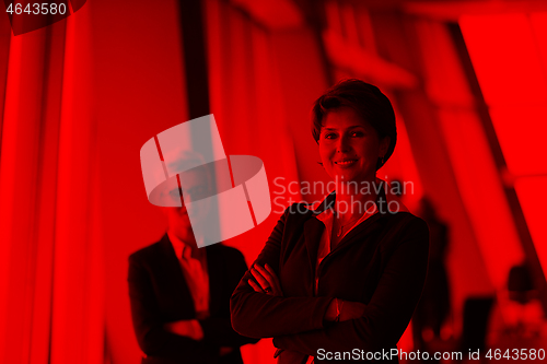 Image of business woman goup at modern bright office