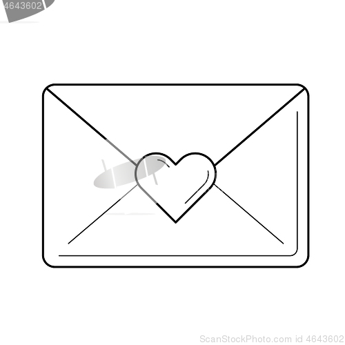 Image of Love letter vector line icon.