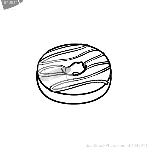 Image of Doughnut hand drawn sketch icon.