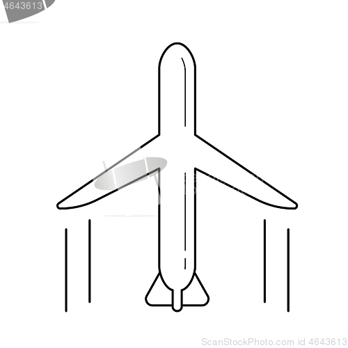 Image of Cargo airplane vector line icon.