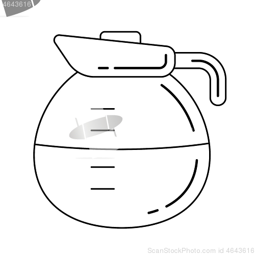 Image of Coffee pot vector line icon.