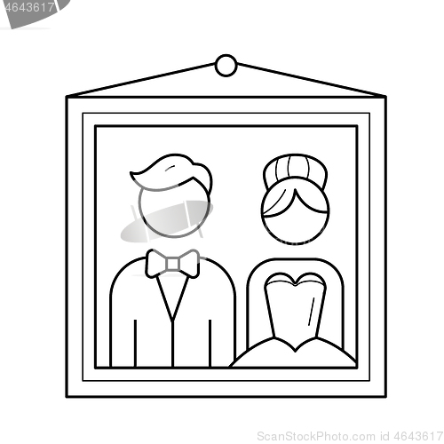Image of Wedding picture vector line icon.