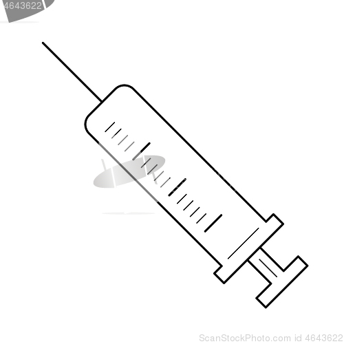 Image of Syringe injection line icon.