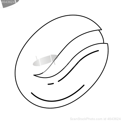 Image of Coffee bean vector line icon.