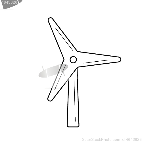 Image of Wind generator vector line icon.