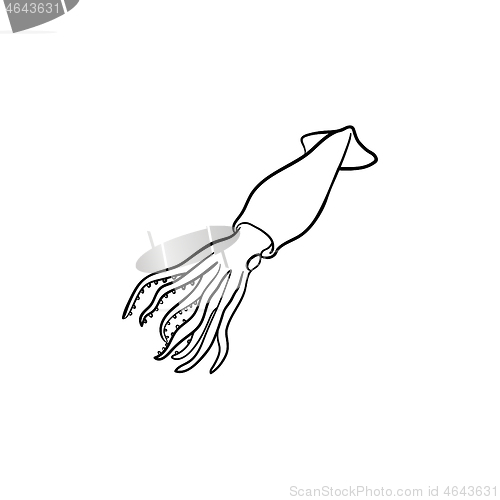 Image of Squid hand drawn sketch icon.