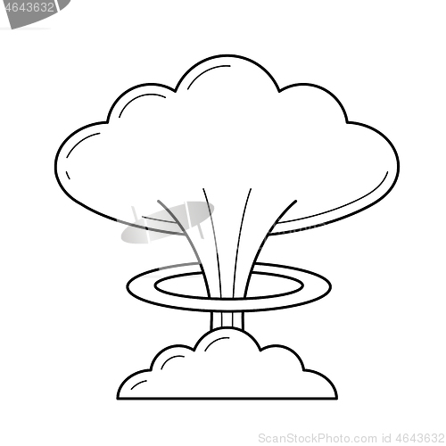 Image of Nuclear explosion vector line icon.