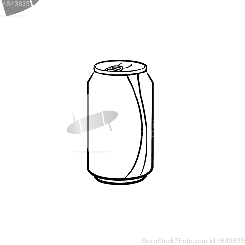 Image of Soda pop can hand drawn sketch icon.