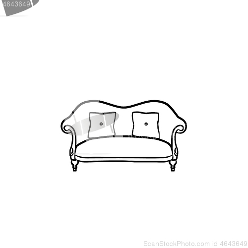 Image of Sofa hand drawn sketch icon.