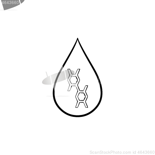 Image of Lubricant drop hand drawn sketch icon.