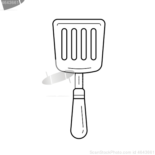 Image of Kitchen spatula vector line icon.