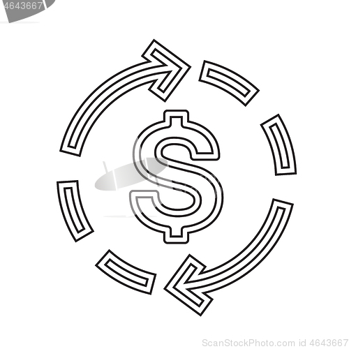 Image of Dollar symbol vector line icon.