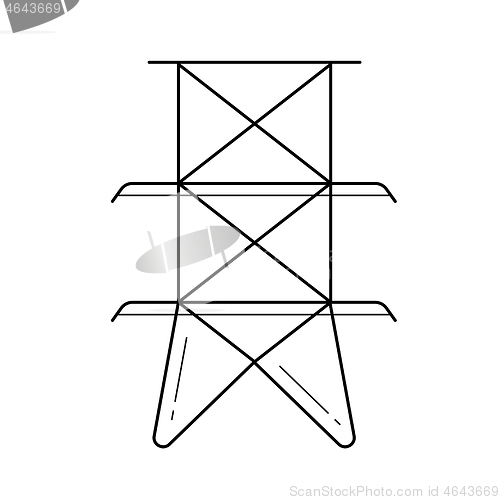 Image of Electric tower vector line icon.