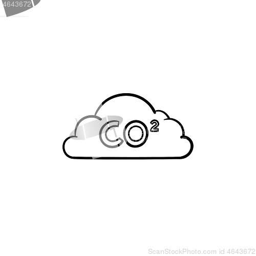 Image of CO2 cloud hand drawn sketch icon.