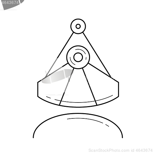 Image of Industrial ladle vector line icon.